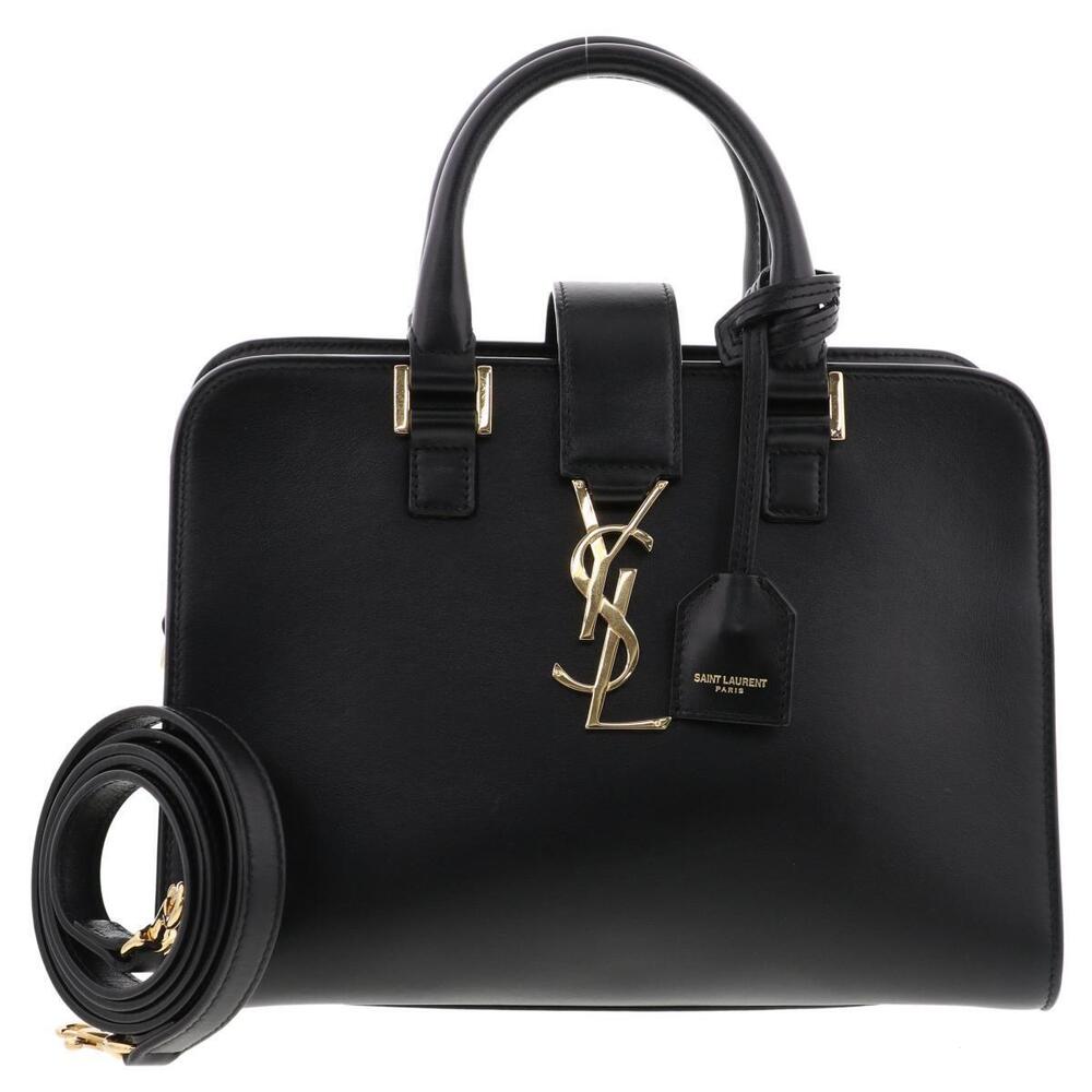 Yves Saint Laurent Paris Baby Cabas Handbag Black